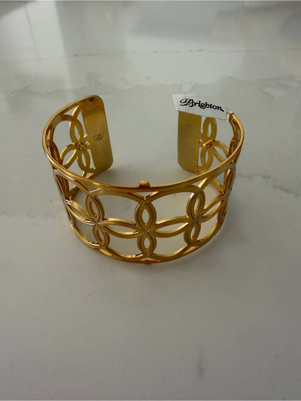 Brighton Gold Openwork Floral Cuff Bracelet